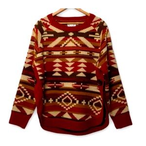 AZTEC Round Bottom Sweater Cotton & Rye New with Tags XL